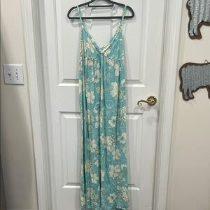 Mossimo Supply Co Blue and White Maxi Dress with Floral Design